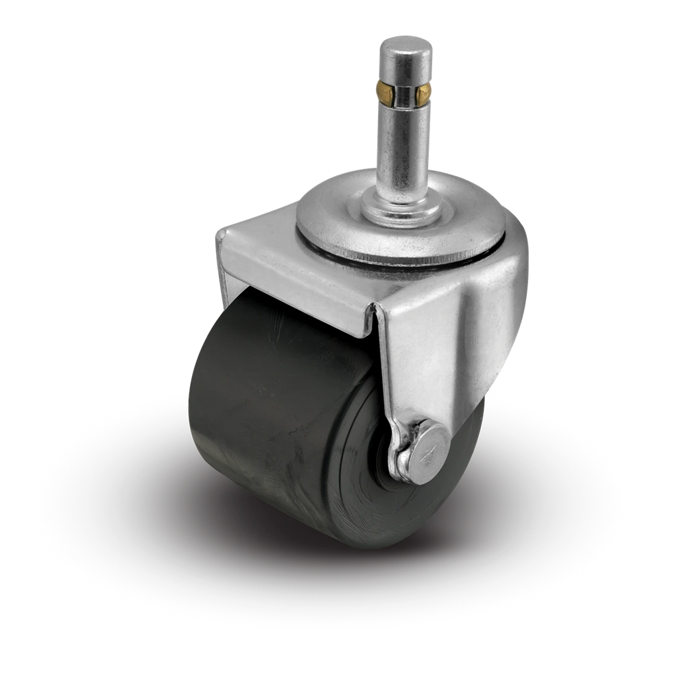 2" Low Profile Swivel Grip Ring Stem Caster - Polyolefin Log Wheel - 300 lbs Capacity Shepherd