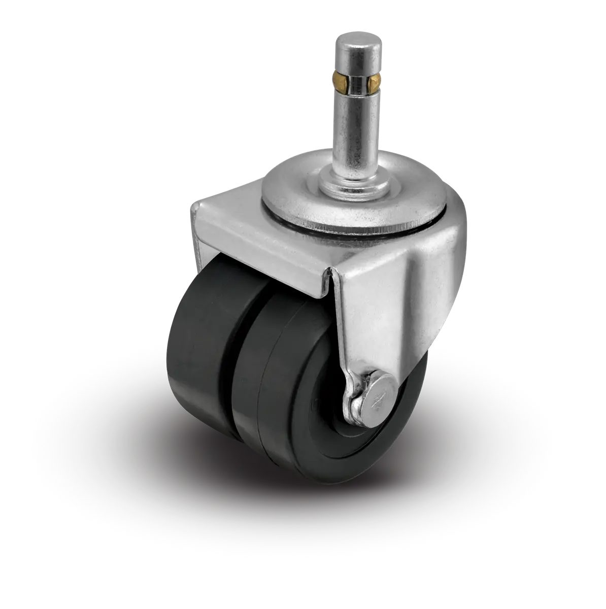 2" Low Profile Swivel Grip Ring Stem Caster - Polyolefin Dual Wheel - 225 lbs Capacity -  | CasterHQ