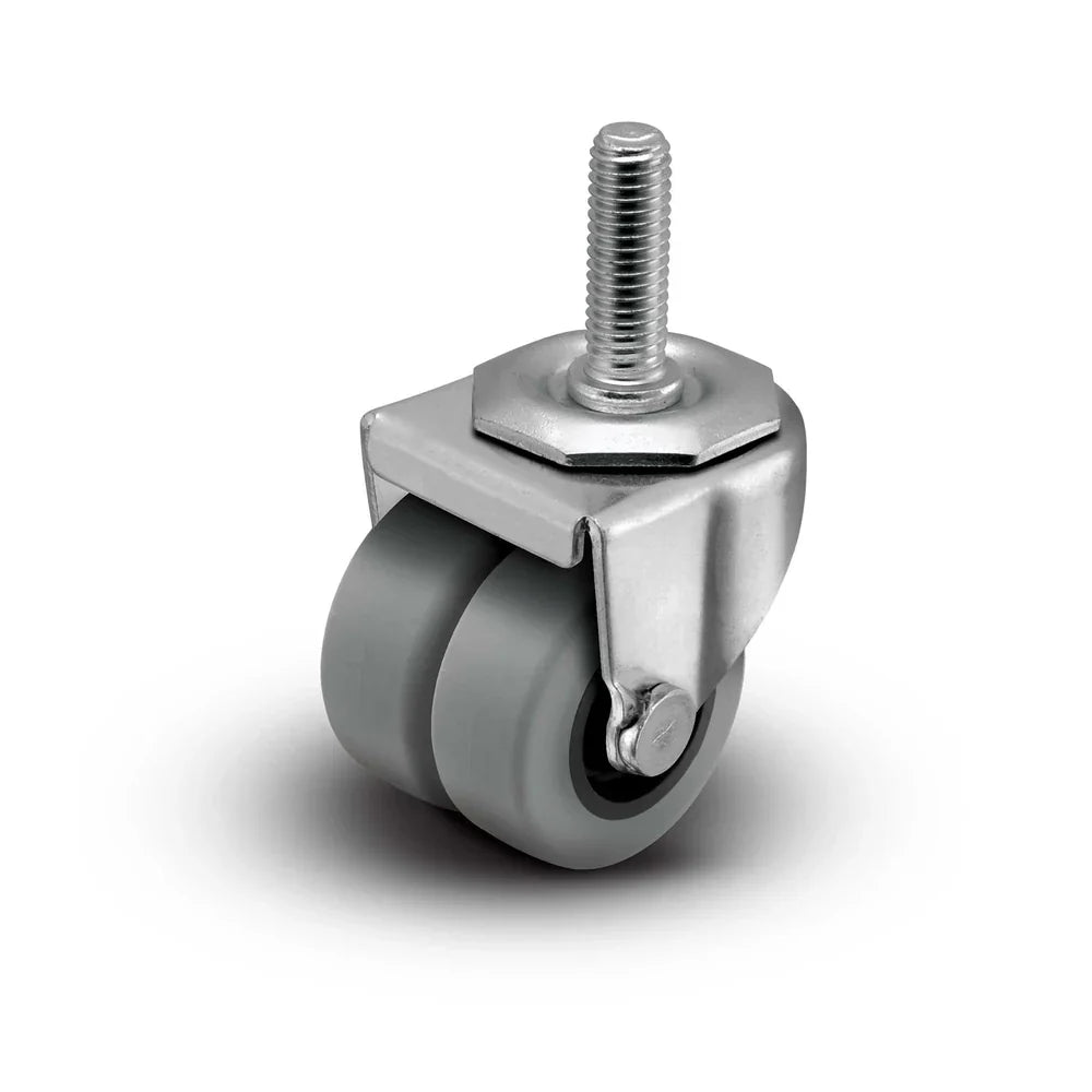 Shepherd C0020741ZN 2" Dual Wheel Swivel Caster 1/2"-13x1" Stem – 180 lb | CasterHQ