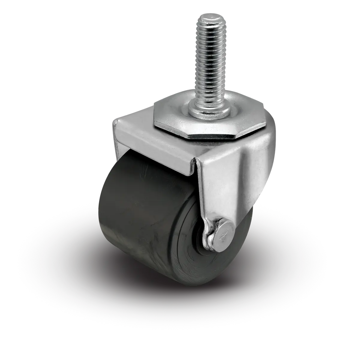2" Low Profile Swivel Stem Caster - Polyolefin Log Wheel - 300 lbs Capacity -  | CasterHQ