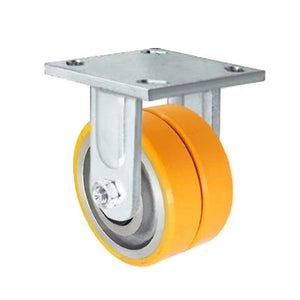 4" x 2" Polyurethane on Aluminum Rigid Dual Wheel Caster – 1,000 lb