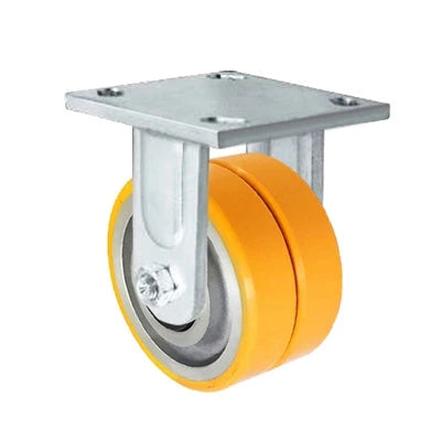 4" x 2" Dual Wheel Caster | Polyurethane on Aluminum | Rigid Maintenance Free Dual Wheel Caster | 1,000 lbs Per Caster CasterHQ