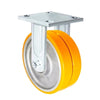 6" x 2" Dual Wheel Caster | Polyurethane on Aluminum | Rigid Dual Wheel Caster | 1,500 lbs Per Caster CasterHQ