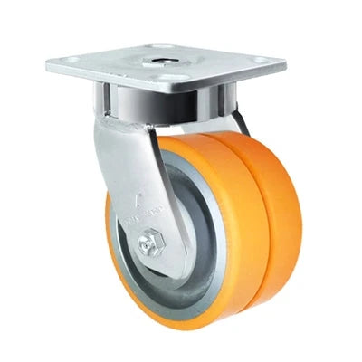 4" x 2" Dual Wheel Caster | Polyurethane on Aluminum | Maintenance Free Dual Wheel Caster | 1,000 lbs Per Caster CasterHQ
