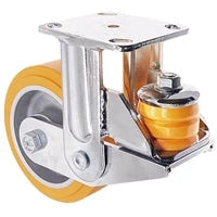 8" x 2" Spring Loaded Rigid Caster - HD Polyurethane on Aluminum Wheel - 2,000 lbs Capacity CasterHQ