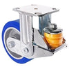 8" x 2" Spring Loaded Rigid Caster - Blue Polyurethane on Aluminum Wheel - 2,000 lbs Capacity CasterHQ