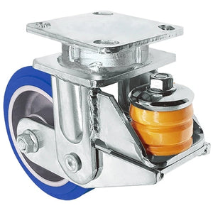 8" x 2" Spring Loaded Swivel Caster - HD Polyurethane on Aluminum Wheel - 2,000 lbs Capacity CasterHQ