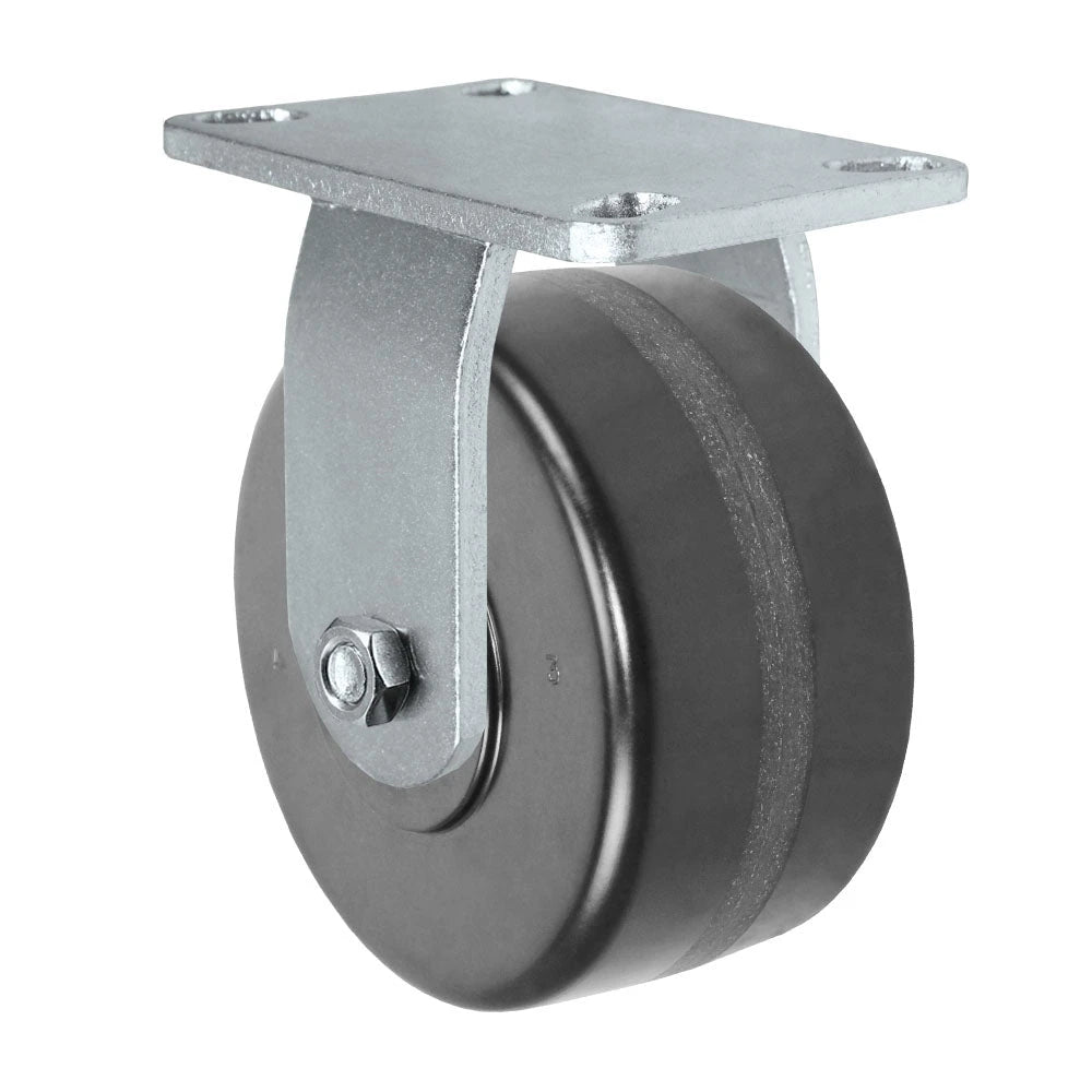 6" x 3" Kingpinless Heavy Duty Rigid Caster - Phenolic Wheel - 2,000 Lbs Capacity CasterHQ