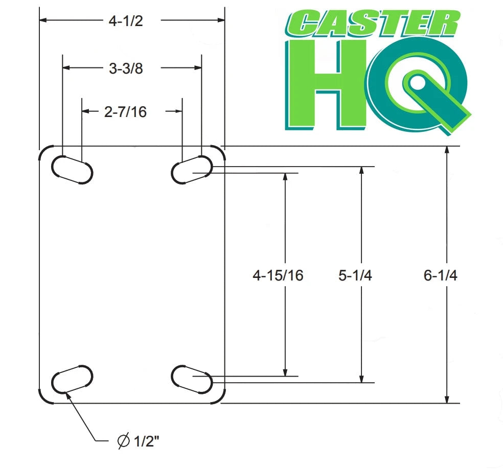 8" x 3" Kingpinless Heavy Duty Rigid Caster - Phenolic Wheel - 2,500 Lbs Capacity CasterHQ