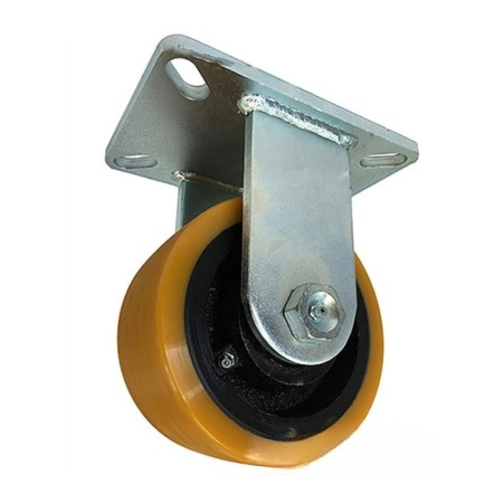6" x 3" Kingpinless Heavy Duty Rigid Caster - Super Poly on Iron Wheel - 4,000 Lb Cap CasterHQ