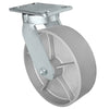 10 Inch x 3 Inch Kingpinless Heavy Duty Swivel Caster - 2500 lbs Capacity | Gray Iron Steel Wheel