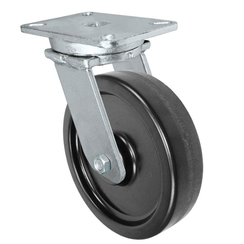 8" x 3" Kingpinless Heavy Duty Swivel Caster - Phenolic Wheel - 2,500 Lbs Capacity CasterHQ
