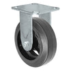 6" x 2" Mold-On Rubber Rigid Caster – 550 lb | 4" x 4-1/2" Plate | CasterHQ