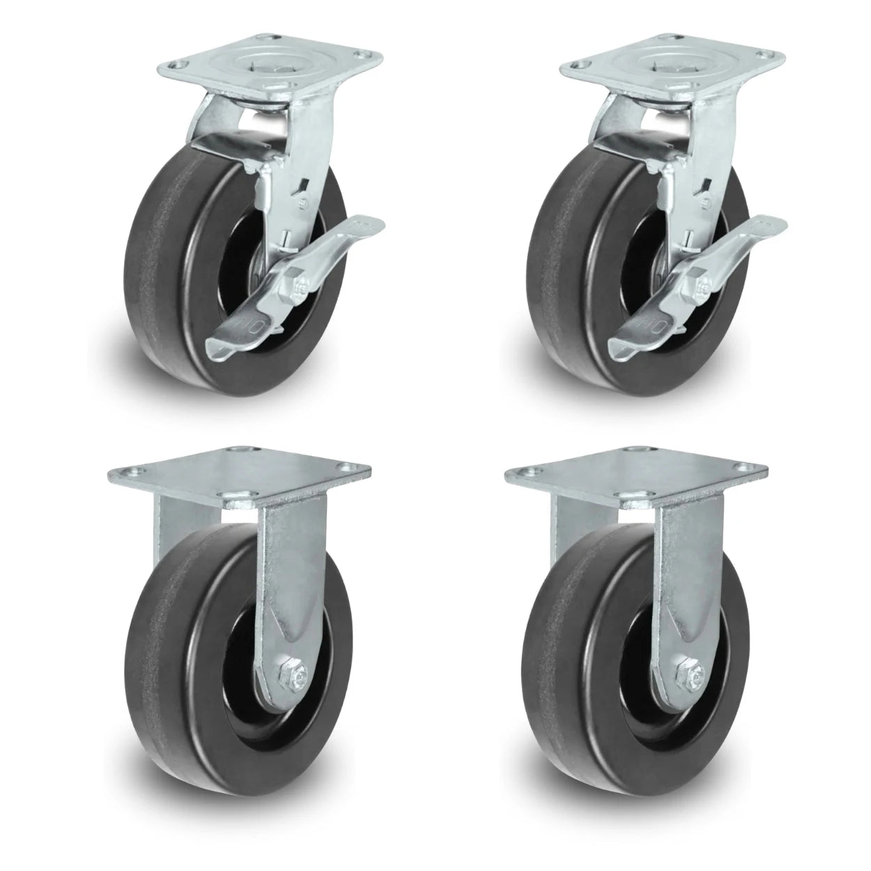 6 Inch x 2 Inch Tool Box Caster Kit - 4 Pack | 4800 lbs Total Capacity | Phenolic Wheel Heavy Duty CasterHQ