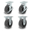 6" x 2" Phenolic Swivel & Fixed Caster Kit – 4800 lb | CasterHQ