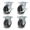 4" x 2" Polyolefin Swivel & Rigid Caster Kit – 2,000 lb | CasterHQ