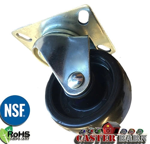 Light Duty Pan Dolly Caster - 300 LBS CAP - 3" x 1-1/4" CasterHQ