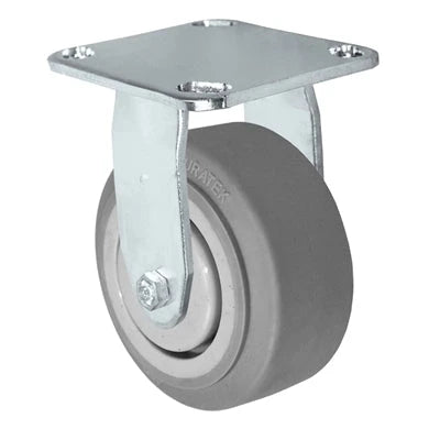 5" x 2" Stainless Rigid Caster - Thermo Plastic Rubber Wheel - 350 lbs Cap CasterHQ