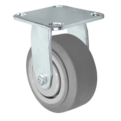 5" x 2" Stainless Rigid Caster - Thermo Plastic Rubber Wheel - 350 lbs Cap CasterHQ
