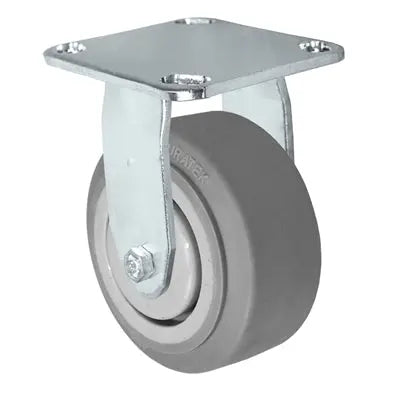 5" x 2" Stainless Rigid Caster - Thermo Plastic Rubber Wheel - 350 lbs Cap -  | CasterHQ