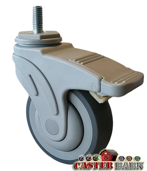 4" Total Locking Nylon Composite Medical Caster - 275 LBS Capacity - Sealed Precision Raceway CasterHQ