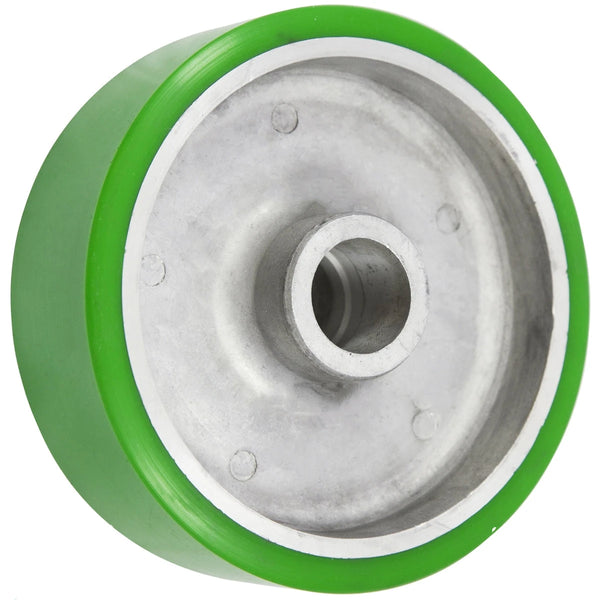 5" x 2" Green on Silver Polyurethane on Aluminum Core - 900 lbs Cap CasterHQ