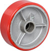 8" x 2" Red Polyurethane on Silver Cast Iron Core - 1,400 lbs Capacity CasterHQ