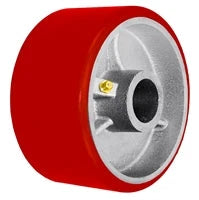 6" x 3" Red Polyurethane on Silver Cast Iron Core - 2,000 lbs Capacity CasterHQ