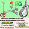 5" UNIVERSAL HAND TRUCK REPLACEMENT CASTER - Thermo Plastic Rubber (TPR) Tread - Non Marking -350 LBS CAPACITY BP MFG