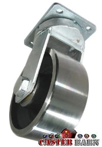 10" x 4" Kingpinless Heavy Duty Swivel Caster - Forged Steel Wheel - 18,000 Lb Cap CasterHQ