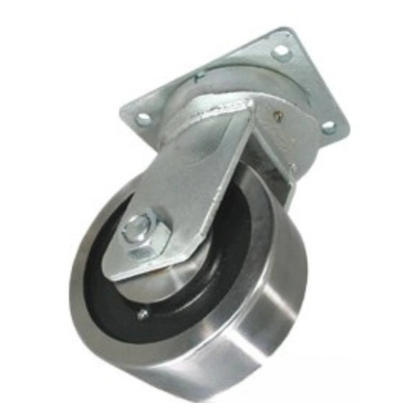 8" x 4" Kingpinless Heavy Duty Swivel Caster - Forged Steel Wheel - 18,000 Lb Cap CasterHQ