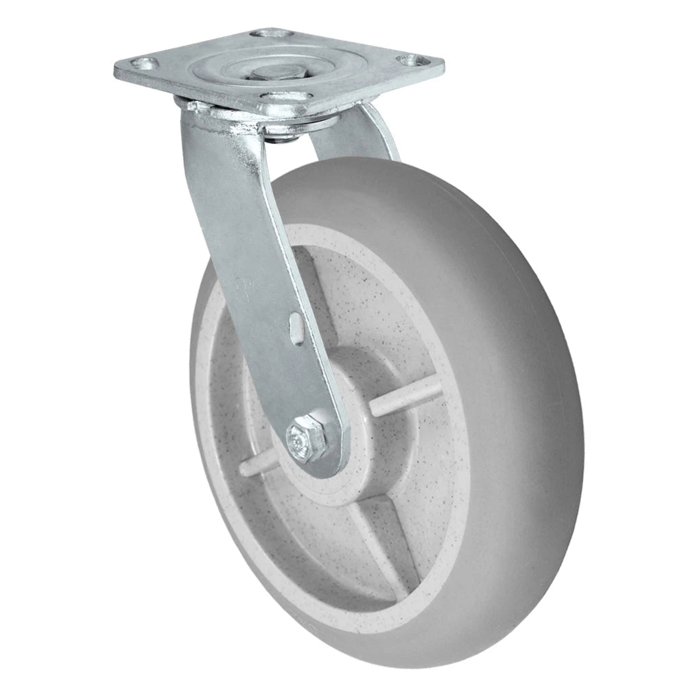8" x 2" Swivel Drywall Cart Caster – 700 lb Capacity – TPR Wheel CasterHQ