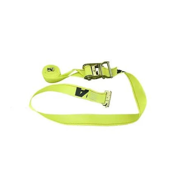 2" x 12' Heavy-Duty Yellow Ratchet Strap - E Series CC2009 | High-Strength Polyester with Ratchet Mechanism for Secure Heavy Load Transport American-Moving-Supplies