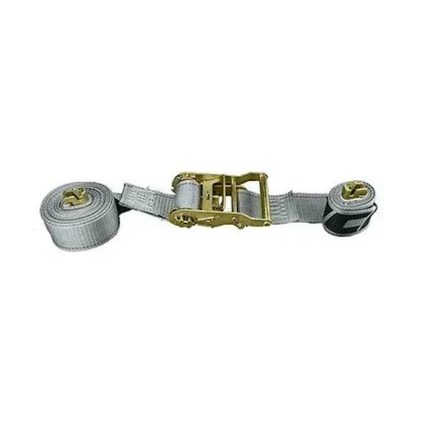 2" x 16' Ratchet Strap - Durable Gray Heavy-Duty Polyester, 1,333 lb Load Capacity, Adjustable Length for Secure Loads - CC2010 American-Moving-Supplies