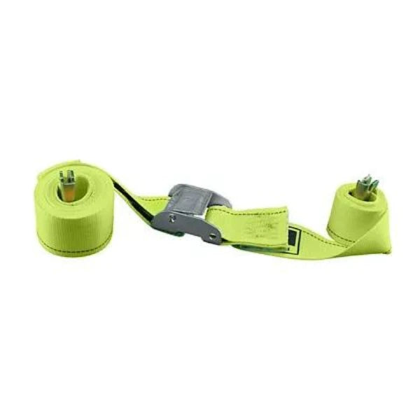 2" x 12' Cambuckle Spring Loaded Strap - Heavy Duty Yellow Polyester Strap with Adjustable Tension for Secure Load Handling | Model CC2041 American-Moving-Supplies