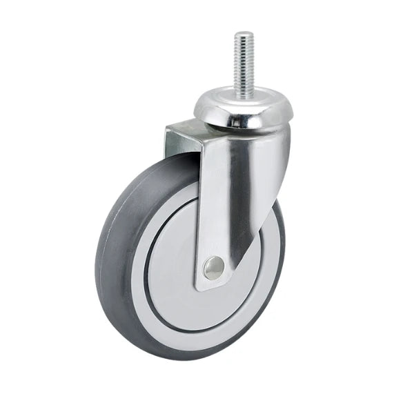Faultless Medical 3" x 1-1/4" Thermoplastic Rubber Swivel Caster - 1/2"-13 x 1-1/2" Threaded Stem, 190 lbs Capacity | SKU: CH-03TPP-125-SW-TS02 Faultless