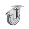 Faultless Medical 4" x 1-1/4" Thermoplastic Rubber Swivel Caster with Total Lock Brake - 2-1/2" x 3-5/8" Top Plate, 240 lbs Capacity | SKU: CH-04TPP-125-TL-TP01 Faultless