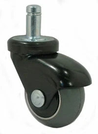 2" Gray Rubber - Black LUX Furniture Caster CasterHQ