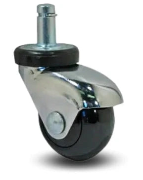 2" Black Polyurethane LUX Chrome Furniture & IV Stand Caster CasterHQ