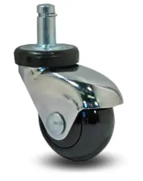 2" Black Polyurethane LUX Chrome Furniture Caster