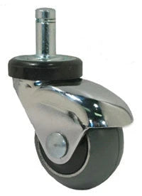 2" Gray Rubber - Chrome LUX Furniture Caster CasterHQ