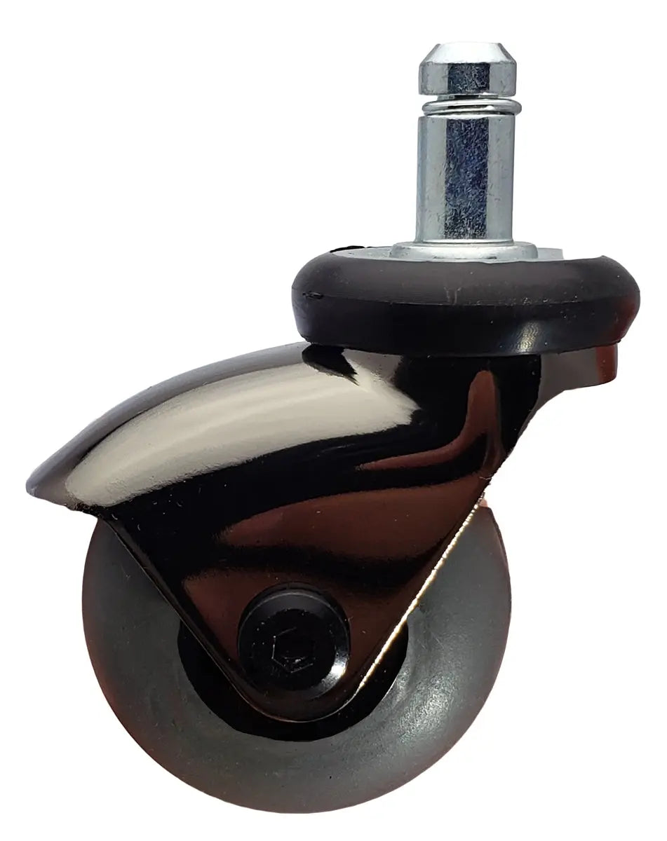 2" Gray TPR Wheel LUX Space Gray Chrome Furniture & IV Stand Caster - CasterHQ