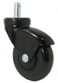 3" Black on Black LUX Furniture Caster - Grip Ring Stem CasterHQ