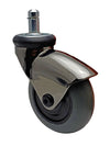 3" Gray Rubber - Space Gray Chrome LUX Furniture Caster CasterHQ