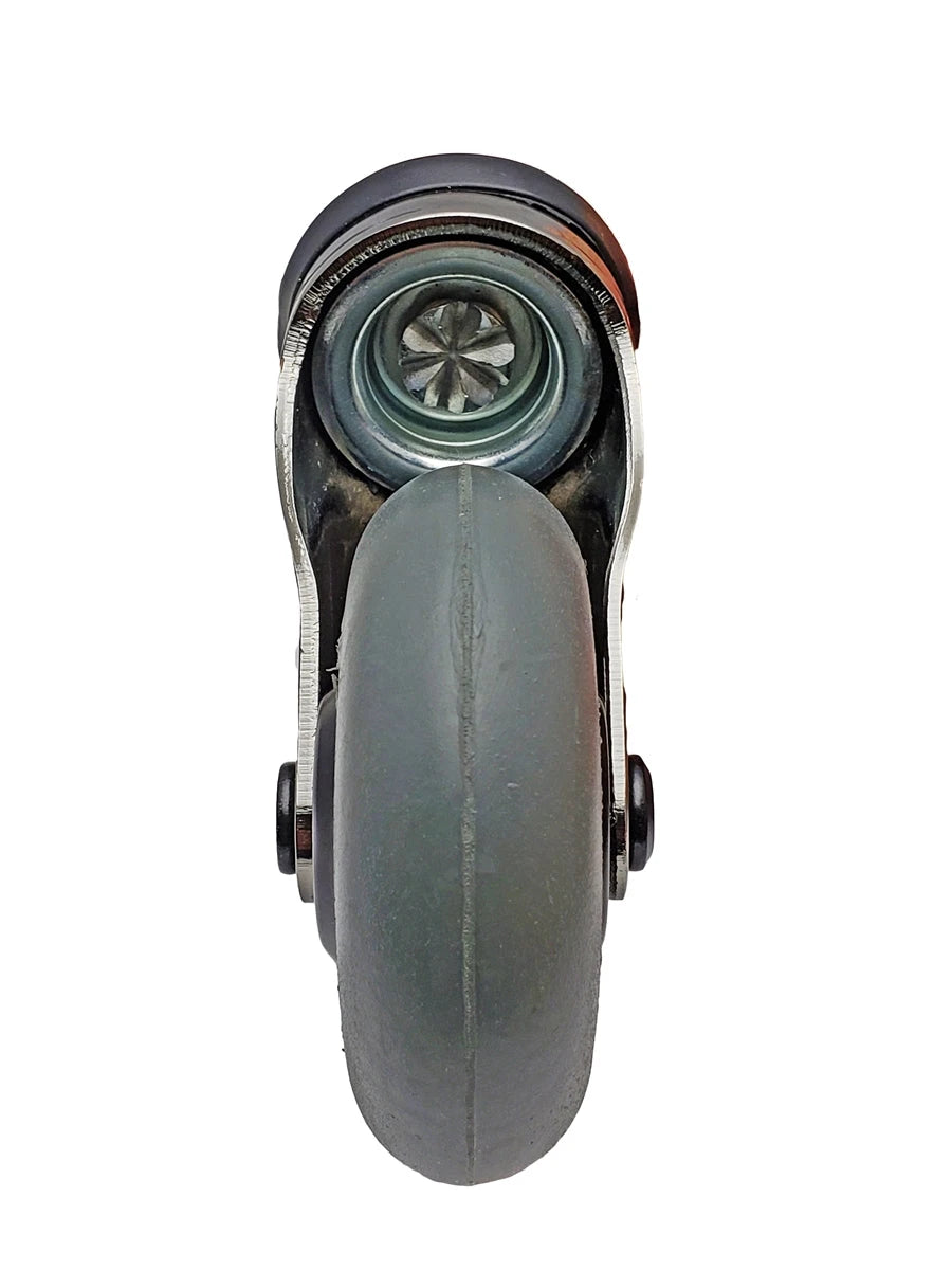 3" Gray Rubber - Space Gray Chrome LUX Furniture Caster CasterHQ