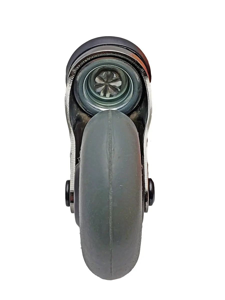 3" Gray Rubber - Space Gray Chrome LUX Furniture Caster - CasterHQ