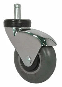 3" Gray Rubber - Chrome LUX Furniture Caster CasterHQ
