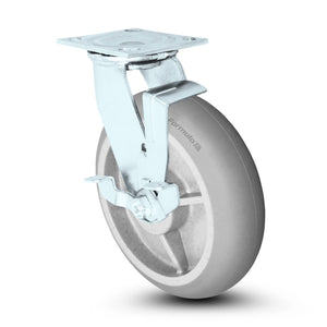 8" x 2" Thermoplastic Rubber Swivel Caster with Brake – 600 lb