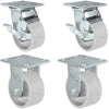 Heavy-Duty BBQ Pit Caster Set 4"x2" - 3600 lbs Capacity Steel Wheel Kit CasterHQ