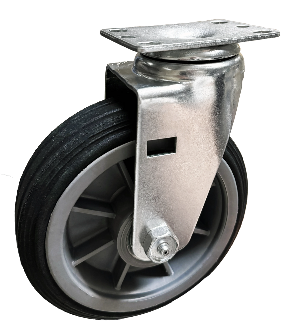 6" x 2" Off-Road BBQ Pit Caster Set 1400 lbs - Fits Small Plate Size: 2-3/8" x 3-5/8" Mounting Plates | CasterHQ CasterHQ
